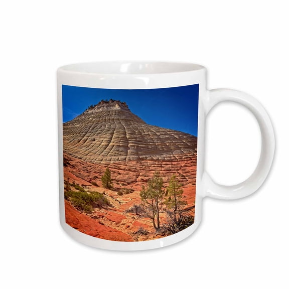 3drose, Checkerboard Mesa in Zion National Park, 11oz Mug