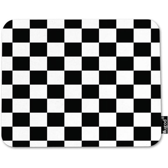 Checkerboard Mouse Pad Geometric Checkered Plaid Pattern Black and White Mouse Mat Non-Slip Rubber Base Mousepad for Computer Laptop PC Gaming Working Office & Home 9.5x7.9 Inch