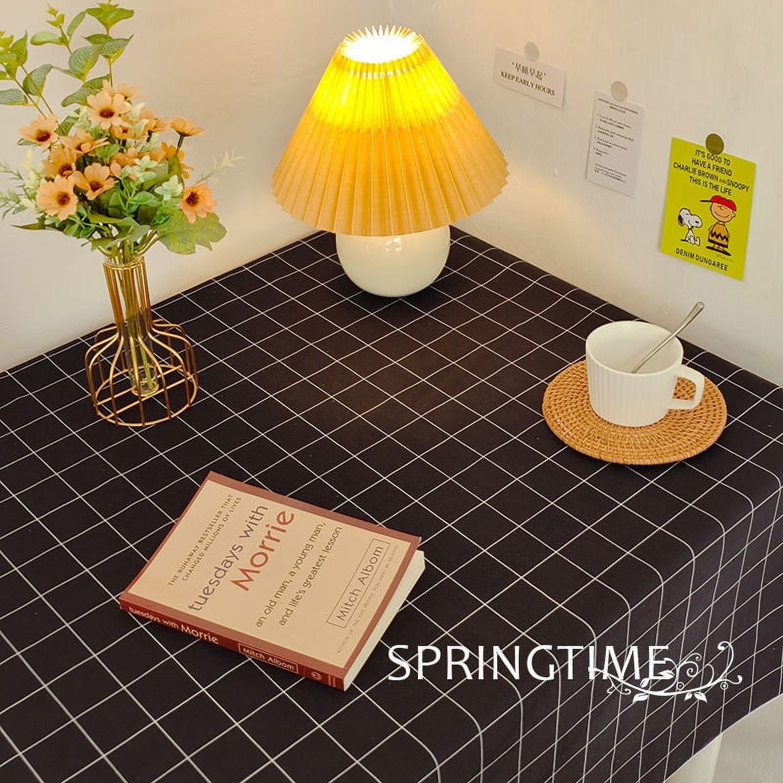 Checkerboard Nordic Style Waterproof Tablecloth Writing Students Desk