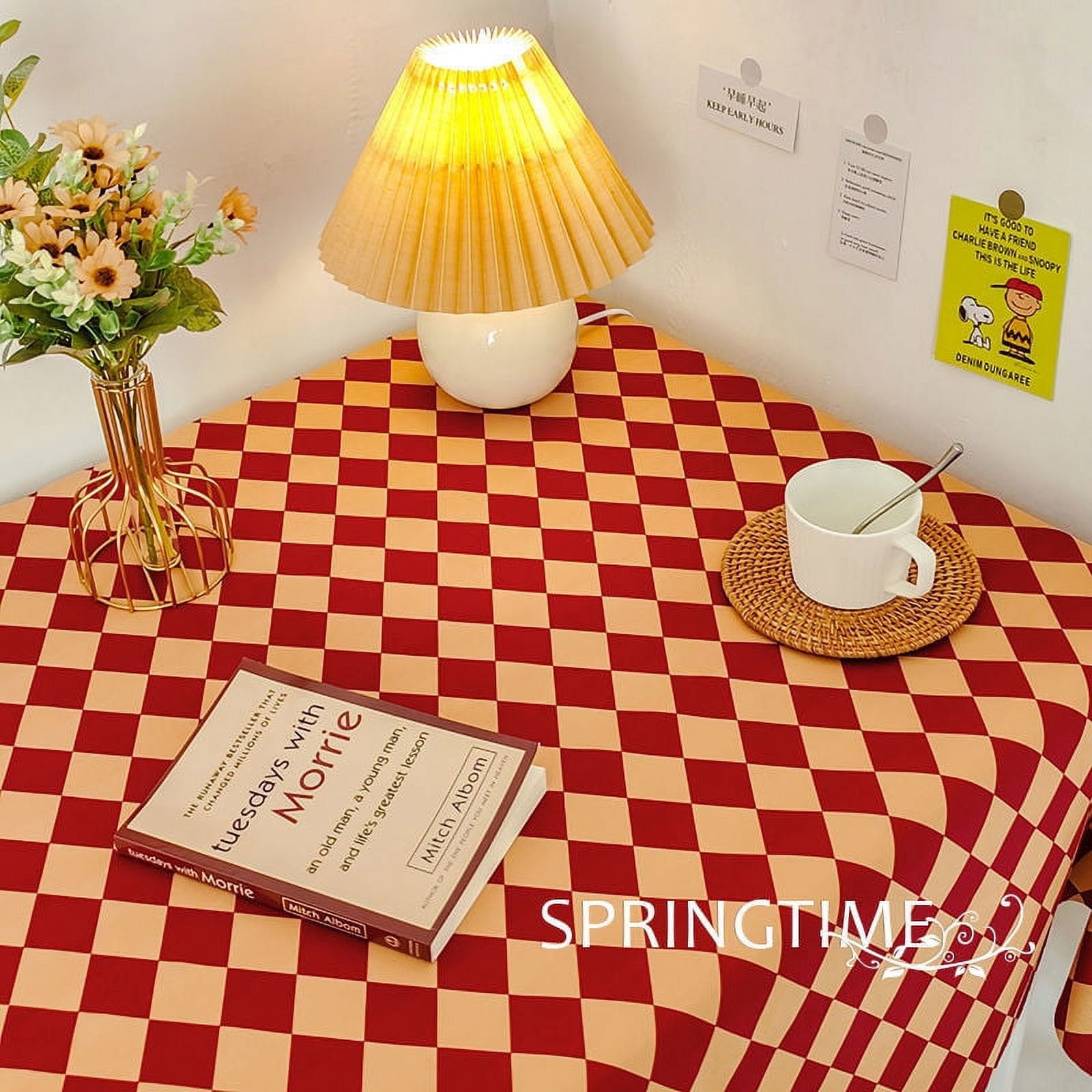 Writing Tablecloth Checkerboard Nordic Style Waterproof Tablecloth Writing Students Desk ...