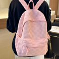 thumbnail image 1 of Checkerboard Nylon Backpack Lightweight Casual Daypack with Front Pocket for Commuting Travel and Daily Use, 1 of 8