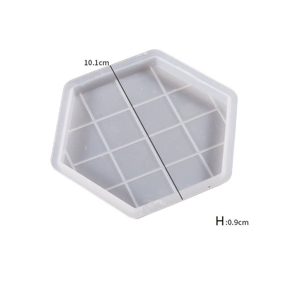 Checkerboard Pattern Hexagonal Coaster Storage Box - Plaid Silicone Mold for DIY Crafts and Home Decor