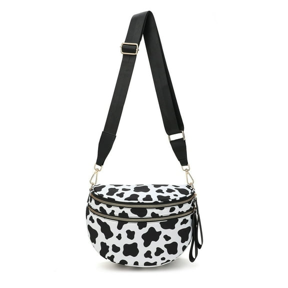 Checkerboard Pattern Nylon Belt Bag for Women - Convertible Crossbody or Waist Pack