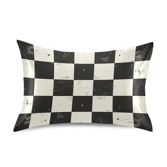 Checkerboard Pattern Pillowcases Soft Satin Pillow Covers Decorative Rectangle Envelope Closure for Women Men
