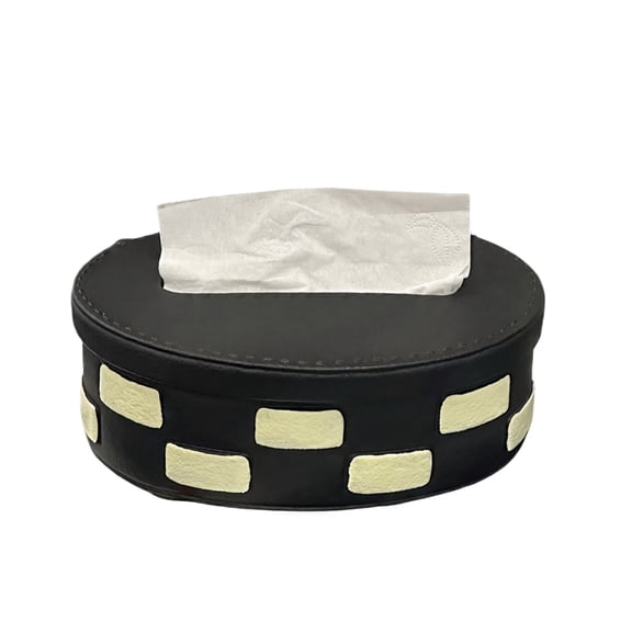 Checkerboard Pattern Tissue Box Cover, Modern Napkin Dispenser, Decorative Rectangular Tissue Holder, Living Room Decor, Black