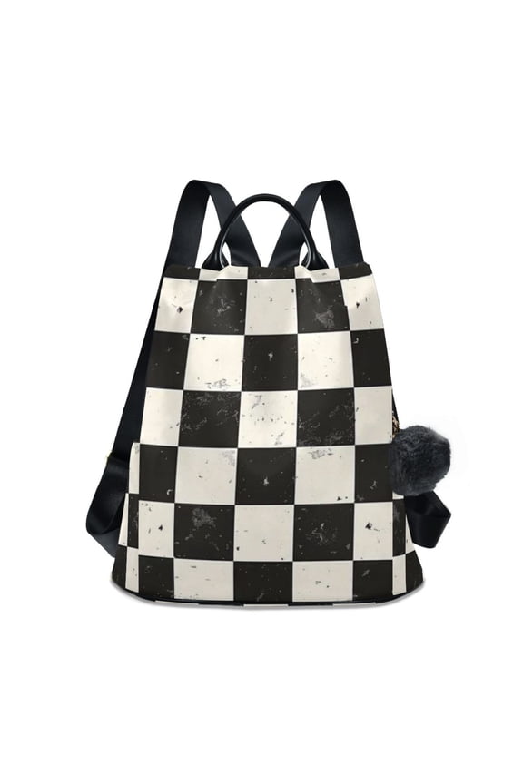 Checkerboard Pattern Travel Laptops Backpack for Women Anti-theft Casual Work Bag Daypack Lightweight Laptop Bag