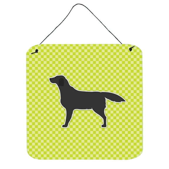 Carolines Treasures BB3808DS66 Black Labrador Retriever Checkerboard Green Wall or Door Hanging Prints