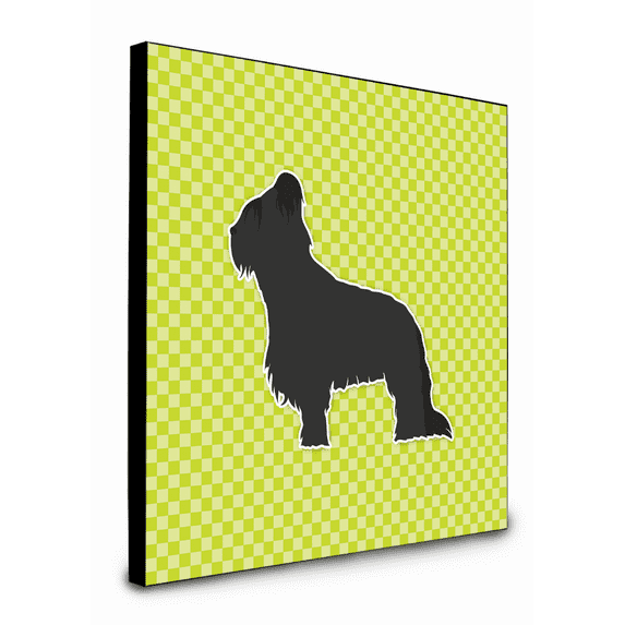 Carolines Treasures BB3826UP88 8 x 8 x 0.625 in. Briard Checkerboard Green Artwork Panel Wall Decor