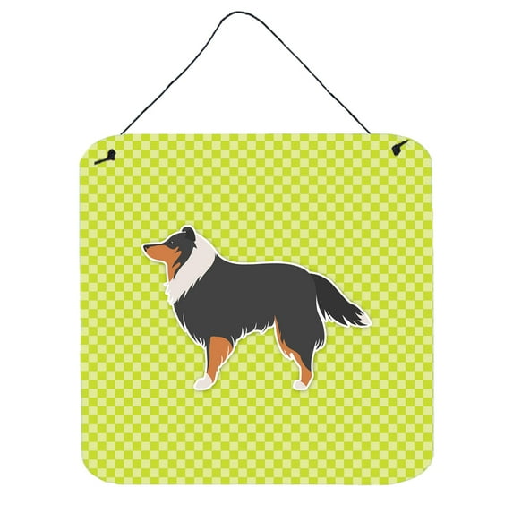 Checkerboard Pattern With Dog Art Wall or Door Hanging Prints