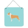 thumbnail image 1 of Carolines Treasures BB3754DS66 Staffordshire Bull Terrier Checkerboard Blue Wall or Door Hanging Prints, 1 of 1