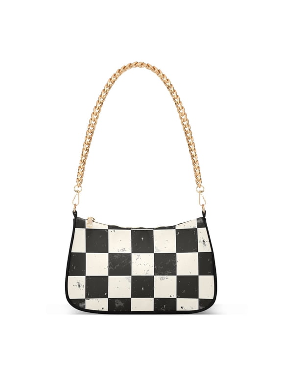 Checkerboard Pattern Women Handbags Shoulder Bag Cross Body Bag with Crossbody Strap Hobo Bags Chain Strap
