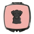 thumbnail image 1 of Checkerboard Pink Black Labrador Compact Mirror BB1235SCM, 1 of 4