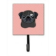 thumbnail image 1 of Checkerboard Pink Black Pug Leash Or Key Holder, 4.25 W x 7 H In., 1 of 1