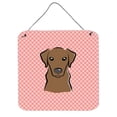 thumbnail image 1 of Checkerboard Pink Chocolate Labrador Aluminum Metal Wall Or Door Hanging Prints, 6 x 6 In., 1 of 1
