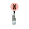 thumbnail image 1 of Checkerboard Pink German Shepherd Retractable Badge Reel, 1 of 1