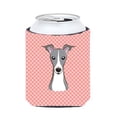 thumbnail image 1 of Checkerboard Pink Italian Greyhound Can Or Bottle Hugger - 12 Oz., 1 of 1