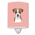 thumbnail image 1 of Checkerboard Pink Jack Russell Terrier Ceramic Night Light, 1 of 1