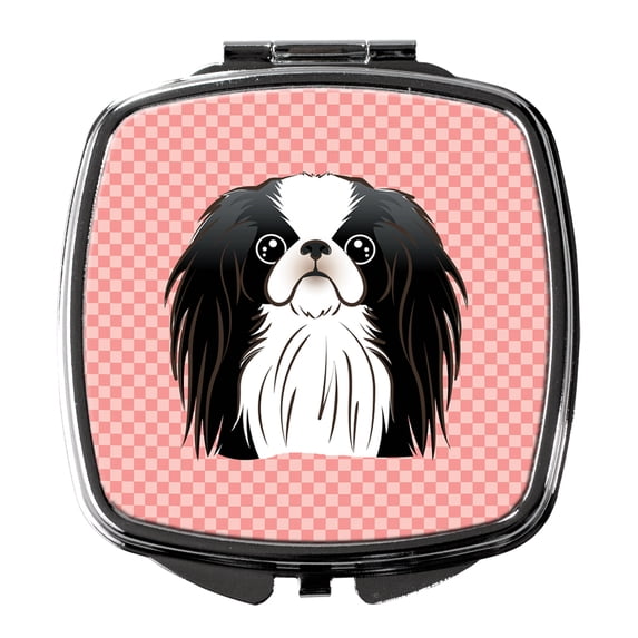 Checkerboard Pink Japanese Chin Compact Mirror BB1230SCM