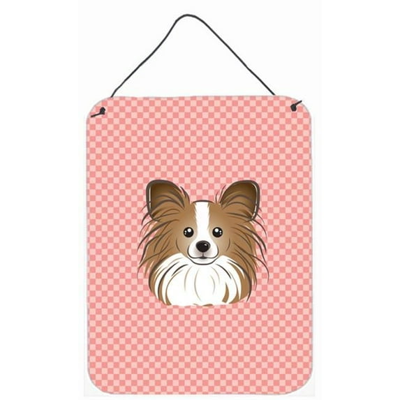 Checkerboard Pink Papillon Wall and Door Hanging Prints