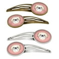 thumbnail image 1 of Checkerboard Pink Pekingese Barrettes Hair Clips, Set of 4, 1 of 1