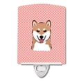 thumbnail image 1 of Checkerboard Pink Shiba Inu Ceramic Night Light, 1 of 1