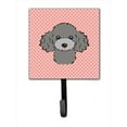 thumbnail image 1 of Checkerboard Pink Silver Gray Poodle Leash Or Key Holder, 4.25 W x 7 H In., 1 of 1
