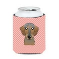 thumbnail image 1 of Checkerboard Pink Wirehaired Dachshund Can Or Bottle Hugger, 12 Oz., 1 of 1