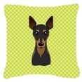 thumbnail image 1 of Checkerboard Print With Dog Fabric Decorative Pillow, 1 of 3