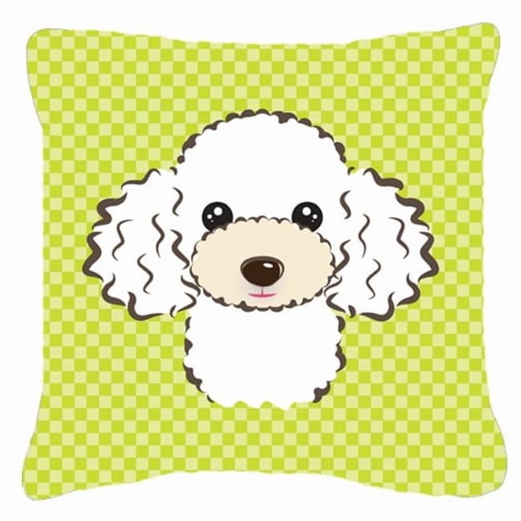 Checkerboard Print With Dog Fabric Decorative Pillow