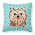 thumbnail image 1 of Checkerboard Print With Dog Fabric Decorative Pillow, 1 of 3