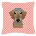 thumbnail image 1 of Checkerboard Print With Dog Fabric Decorative Pillow, 1 of 1