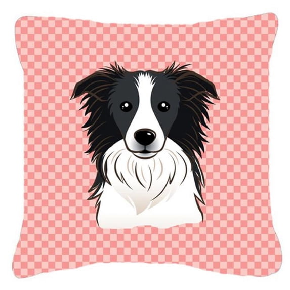 Checkerboard Print With Dog Fabric Decorative Pillow