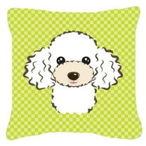 Checkerboard Print With Dog Fabric Decorative Pillow