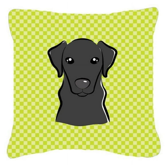 Checkerboard Print With Dog Fabric Decorative Pillow