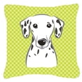 thumbnail image 1 of Caroline's Treasures BB1272PW1818 Checkerboard Lime Green Dalmatian Canvas Fabric Decorative Pillow , 18H x18W,, 1 of 3