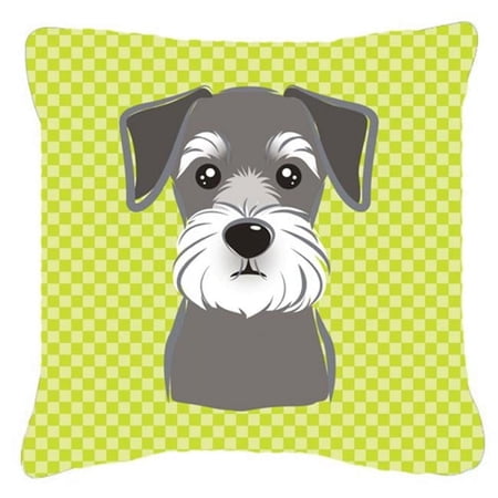 Checkerboard Print With Dog Fabric Decorative Pillow