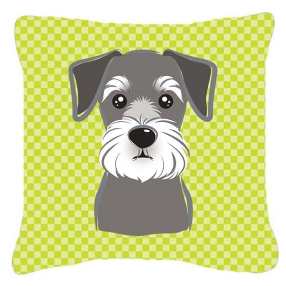 Checkerboard Print With Dog Fabric Decorative Pillow