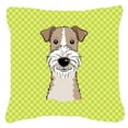 thumbnail image 1 of Checkerboard Print With Dog Fabric Decorative Pillow, 1 of 3