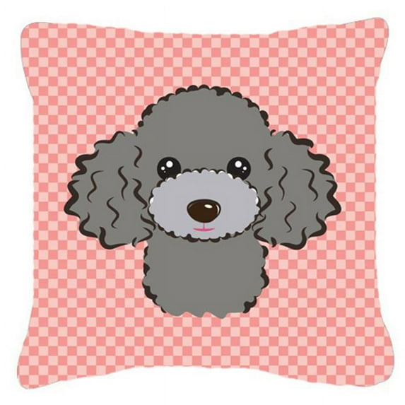 Checkerboard Print With Dog Fabric Decorative Pillow