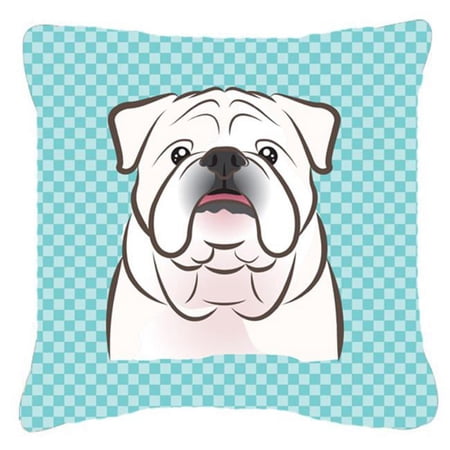 Checkerboard Print With Dog Fabric Decorative Pillow
