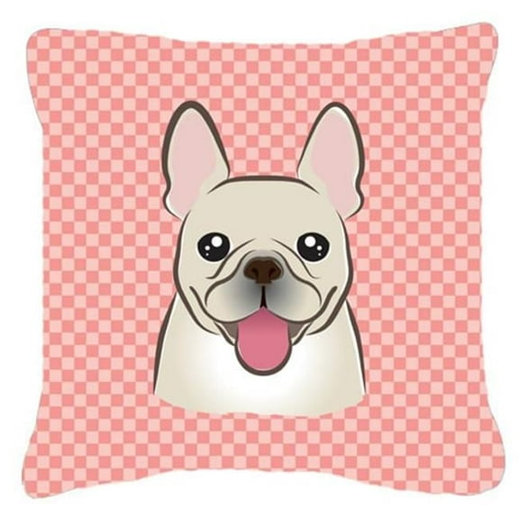 Checkerboard Print With Dog Fabric Decorative Pillow