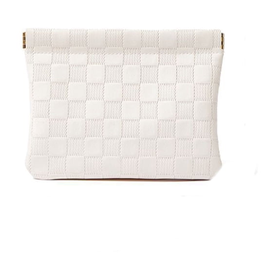 Checkerboard Pu Portable Makeup Bag Travel Storage for Cosmetics