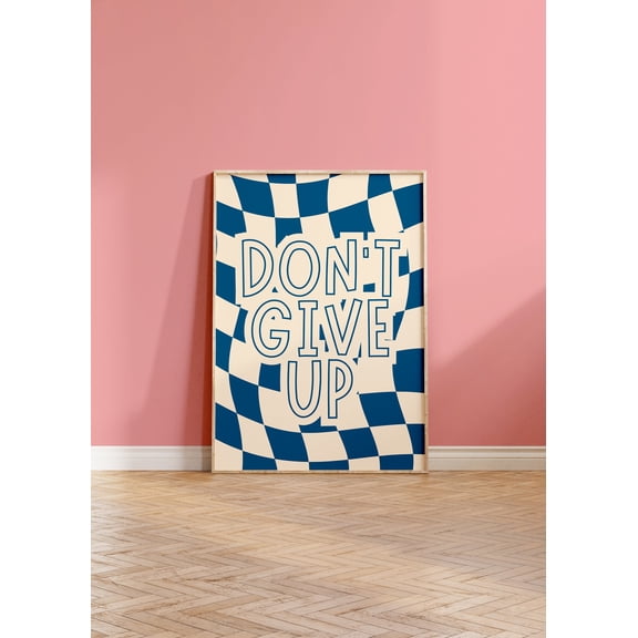 Checkerboard Quote Print Retro Colorful Typography Home Decor Office Wall Art