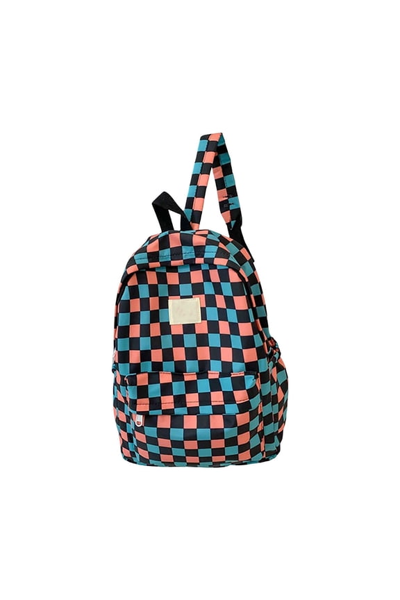 Checkerboard Red Plaid Backpack Korean Style School Bag Casual Lightweight Trendy Backpack for Students Teens