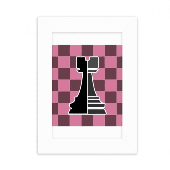 Checkerboard Rook Black Word Chess Desktop Photo Frame Picture Display Decoration Art Painting