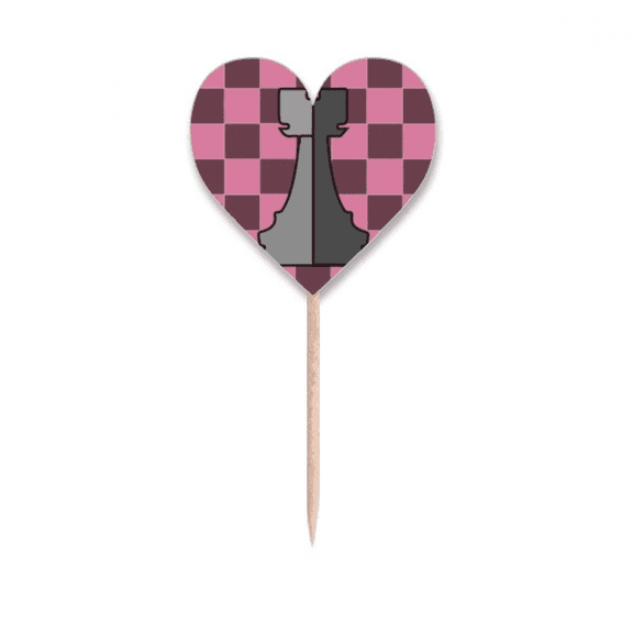 Checkerboard Rook White Word Chess Toothpick Flags Heart Lable Cupcake Picks