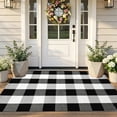 thumbnail image 1 of Checkerboard Rug,Porch Rug,Checkered Rug,Plaid Outdoor Rugs,Soft Machine Washable Cotton Woven Welcome Mat Area Rugs for Home Decor, Bedroom(Black 31.5*20IN), 1 of 2