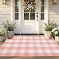 thumbnail image 1 of Checkerboard Rug,Porch Rug,Checkered Rug,Plaid Outdoor Rugs,Soft Machine Washable Cotton Woven Welcome Mat Area Rugs for Home Decor, Bedroom(Pink 31.5*20IN), 1 of 9