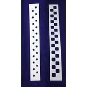 Checkerboard/Star Border Stencil Set-14 Mil Mylar-3 x 23.5 Painting/Crafts