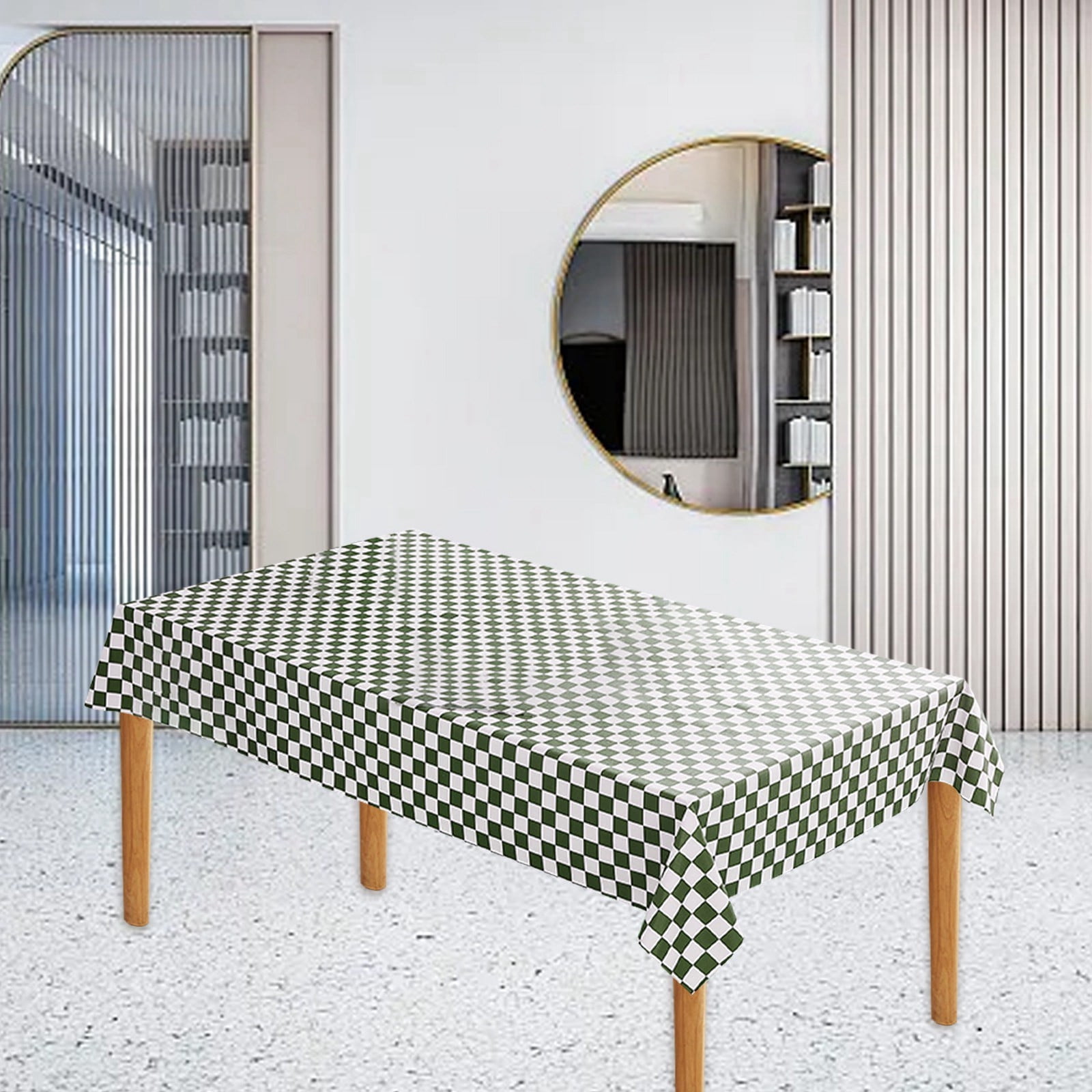 Checkerboard Tablecloth And Oil Proof Wash In Desk Table Cloth End